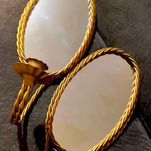 Hanging mirror candle holders